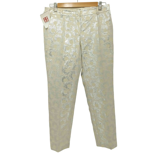 ウィークエンドマックスマーラ Weekend Max Mara フラワーモチーフ シルバー ジャガードパンツ レディース 8