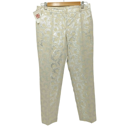ウィークエンドマックスマーラ Weekend Max Mara フラワーモチーフ シルバー ジャガードパンツ レディース 8