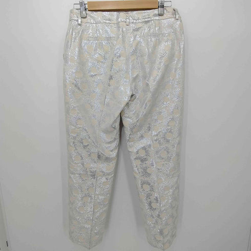 ウィークエンドマックスマーラ Weekend Max Mara フラワーモチーフ シルバー ジャガードパンツ レディース 8