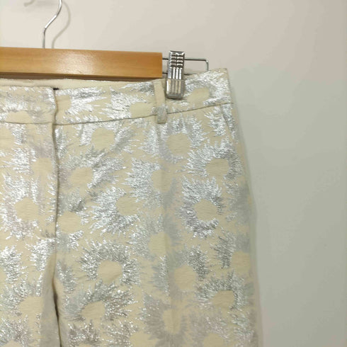 ウィークエンドマックスマーラ Weekend Max Mara フラワーモチーフ シルバー ジャガードパンツ レディース 8