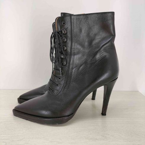 ジョンローレンスサリバン JOHN LAWRENCE SULLIVAN レースアップ レザーヒールブーツ レディース 25