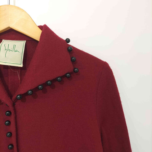 シビラ Sybilla ウッドビーズ ウール ロングカーディガン レディース JPN:40