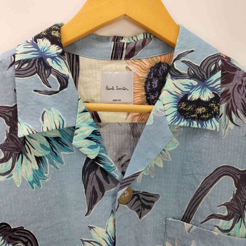 ポールスミス Paul Smith 花柄 総柄 開襟 オープンカラー リネン コットン シャツ ジャケット ブルゾン メンズ import:M