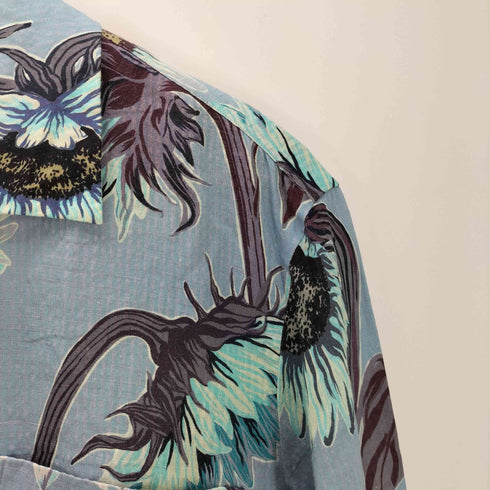 ポールスミス Paul Smith 花柄 総柄 開襟 オープンカラー リネン コットン シャツ ジャケット ブルゾン メンズ import:M