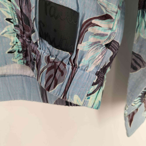 ポールスミス Paul Smith 花柄 総柄 開襟 オープンカラー リネン コットン シャツ ジャケット ブルゾン メンズ import:M