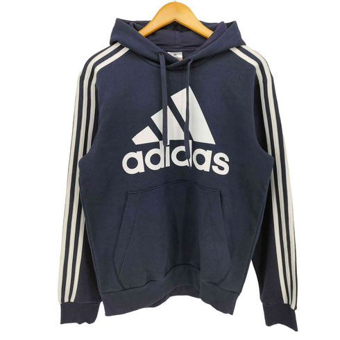 アディダス adidas エッセンシャルズ 3ストライプ 裏起毛 スウェット パーカー メンズ import:M