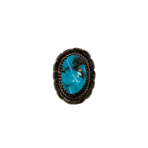 ナバホ NAVAJO STERLING MJP 刻印 ターコイズ ピンキーリング メンズ 9号