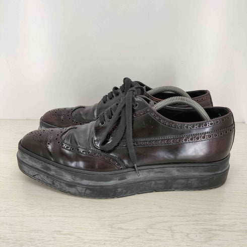 プラダ PRADA ウィングチップ レザードレスシューズ メンズ 8 1/2
