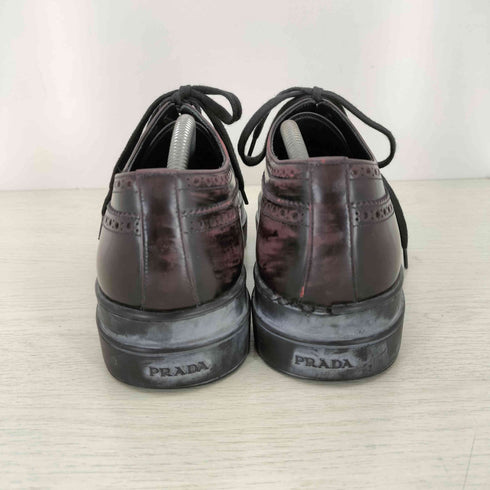プラダ PRADA ウィングチップ レザードレスシューズ メンズ 8 1/2