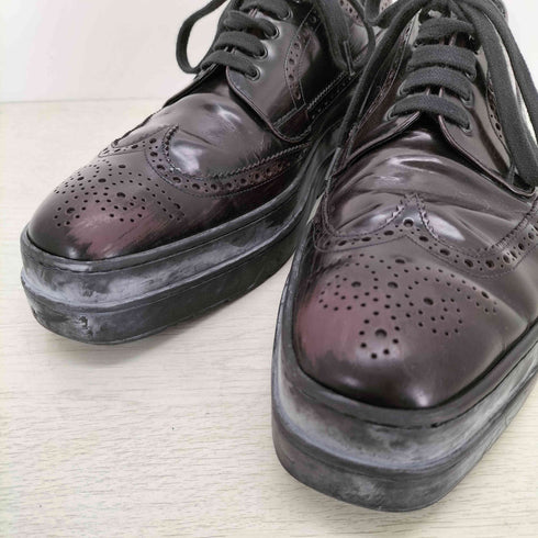 プラダ PRADA ウィングチップ レザードレスシューズ メンズ 8 1/2