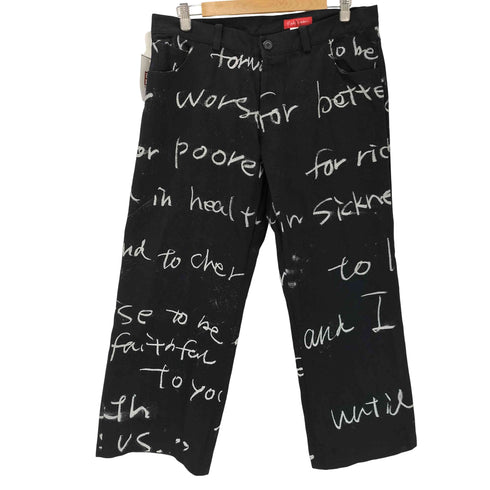 ワイズレッドレーベル Ys Red Label メッセージプリント ワイドパンツ レディース JPN:2