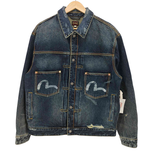エヴィス EVISU WASHED TYPE 2 DENIM JACKET メンズ JPN:L