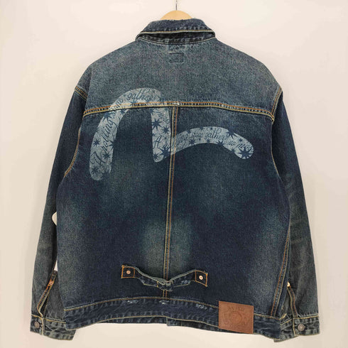 エヴィス EVISU WASHED TYPE 2 DENIM JACKET メンズ JPN:L