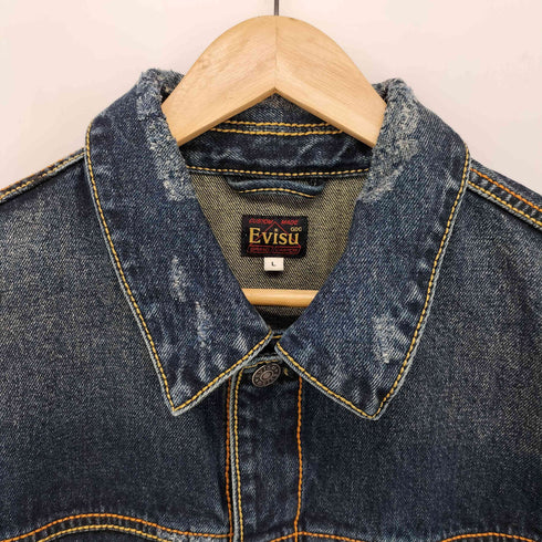 エヴィス EVISU WASHED TYPE 2 DENIM JACKET メンズ JPN:L
