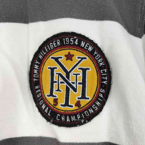 トミーヒルフィガー TOMMY HILFIGER ボーダー エンブレム L/S ポロシャツ メンズ import:XL