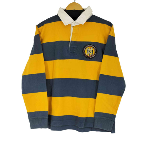 トミーヒルフィガー TOMMY HILFIGER ボーダー エンブレム L/S ポロシャツ メンズ import:XL