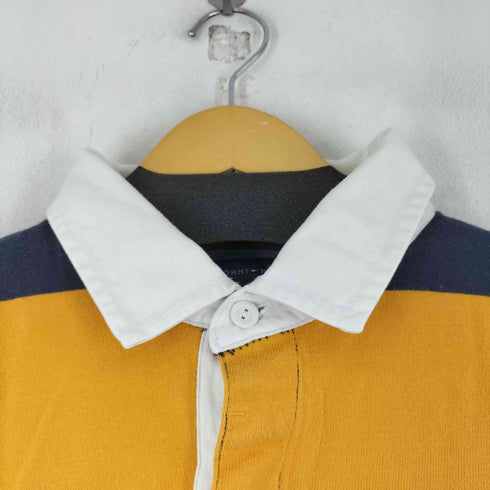 トミーヒルフィガー TOMMY HILFIGER ボーダー エンブレム L/S ポロシャツ メンズ import:XL