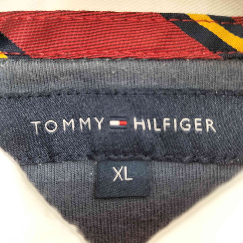 トミーヒルフィガー TOMMY HILFIGER ボーダー エンブレム L/S ポロシャツ メンズ import:XL