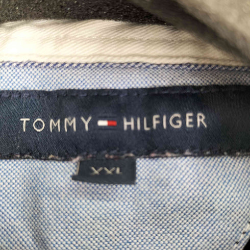 トミーヒルフィガー TOMMY HILFIGER ボーダー ワンポイント刺繍 L/S ポロシャツ メンズ import:XXL
