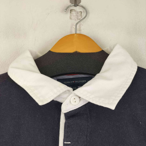 トミーヒルフィガー TOMMY HILFIGER ボーダー エンブレム L/S ポロシャツ メンズ import:XXL