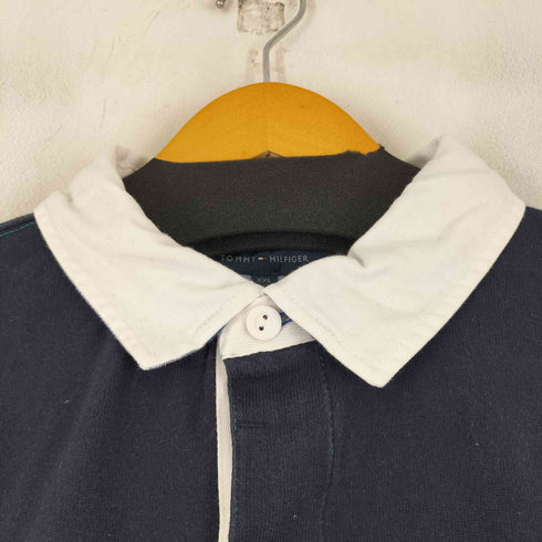 トミーヒルフィガー TOMMY HILFIGER ボーダー ワンポイント刺繍 L/S ポロシャツ メンズ import:XXL