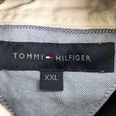 トミーヒルフィガー TOMMY HILFIGER ボーダー ワンポイント刺繍 L/S ポロシャツ メンズ import:XXL