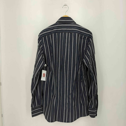 ドルチェアンドガッバーナ DOLCE&GABBANA イタリア製 L/S 二重デザイン ストライプ柄 ウエスタンシャツ メンズ 43