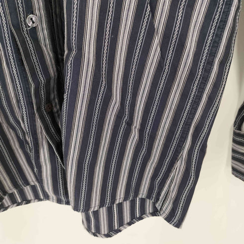ドルチェアンドガッバーナ DOLCE&GABBANA イタリア製 L/S 二重デザイン ストライプ柄 ウエスタンシャツ メンズ 43