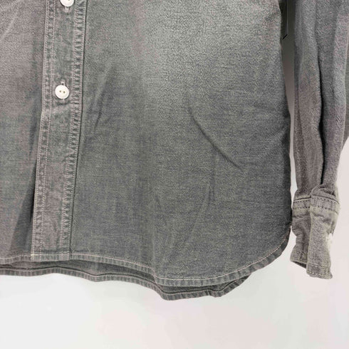 オールドクロウ OLD CROW FOUR CYL RACE L/S WORK SHIRTS ステンシルデザイン デニム ワーク長袖シャツ メンズ L