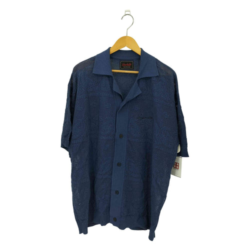 ギャングスタビル GANGSTERVILLE PAISLEY JQ KNIT SHIRTS ペイズリー ジャガード オープンカラー 半袖ニットシャツ メンズ L