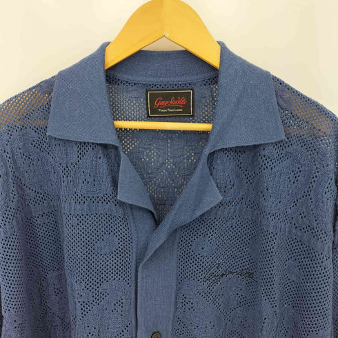 ギャングスタビル GANGSTERVILLE PAISLEY JQ KNIT SHIRTS ペイズリー ジャガード オープンカラー 半袖ニットシャツ メンズ L