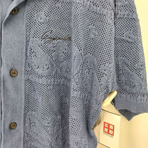 ギャングスタビル GANGSTERVILLE PAISLEY JQ KNIT SHIRTS ペイズリー ジャガード オープンカラー 半袖ニットシャツ メンズ L