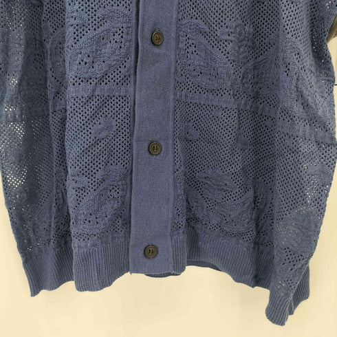 ギャングスタビル GANGSTERVILLE PAISLEY JQ KNIT SHIRTS ペイズリー ジャガード オープンカラー 半袖ニットシャツ メンズ L