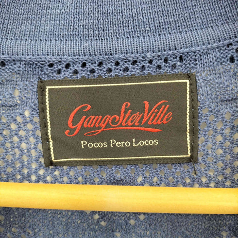 ギャングスタビル GANGSTERVILLE PAISLEY JQ KNIT SHIRTS ペイズリー ジャガード オープンカラー 半袖ニットシャツ メンズ L