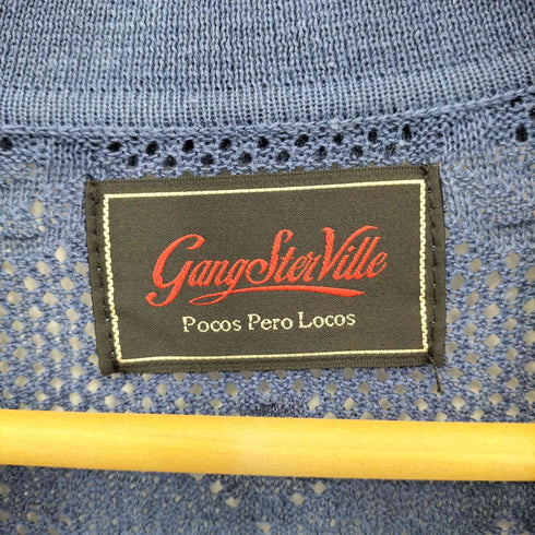 ギャングスタビル GANGSTERVILLE PAISLEY JQ KNIT SHIRTS ペイズリー ジャガード オープンカラー 半袖ニットシャツ メンズ L