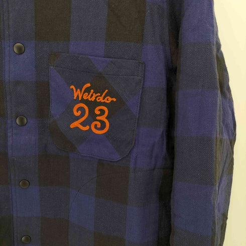 ウィアード WEIRDO L/S QUILTING CHECK SHIRTS 裏地キルティング チェック柄 フランネルシャツ ジャケット メンズ M