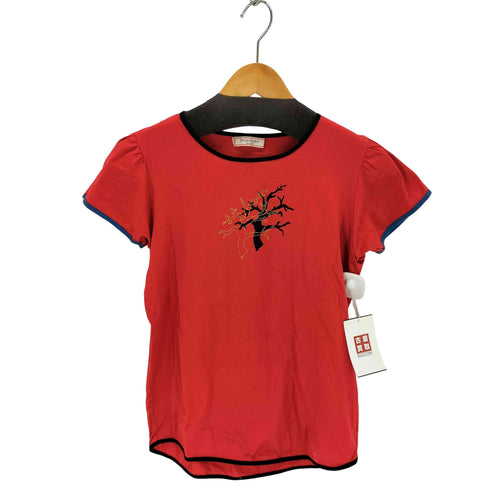 イヴサンローラン Yves Saint Laurent フロントプリントクルーネックパフスリーブS/S Tシャツ レディース import:M