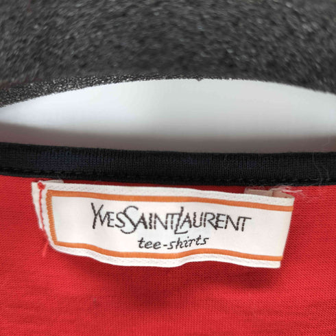 イヴサンローラン Yves Saint Laurent フロントプリントクルーネックパフスリーブS/S Tシャツ レディース import:M