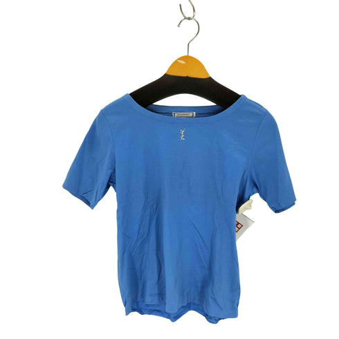 イヴサンローラン Yves Saint Laurent ストーン装飾クルーネックS/S Tシャツ レディース import:M
