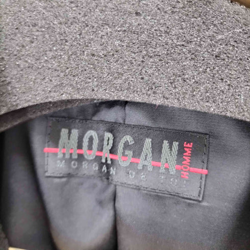 モルガンオム MORGAN HOMME カシミヤ混 比翼ボタンウールステンカラーコート メンズ JPN:L