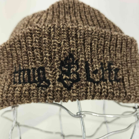 ギャングスタビル GANGSTERVILLE SCARED HEART KNIT CAP スカードハート ロゴ刺繍 ウールニットキャップ ビーニー メンズ F