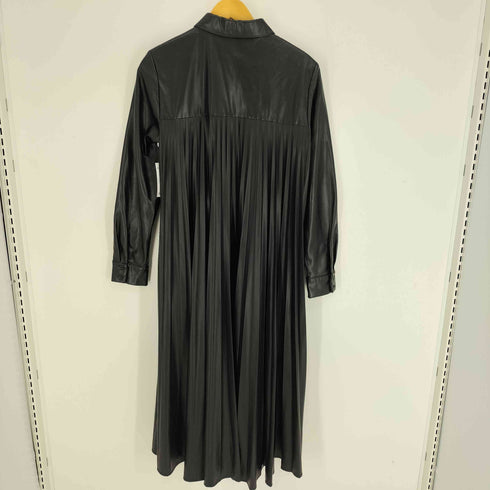 ザラ ZARA フェイクレザー バックレース ロング シャツワンピース レディース import:S