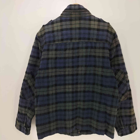 ギャップ Gap 90-2000s OLD チェック コットンウール ダブルジップブルゾン スタンドカラージャケット メンズ import:XL