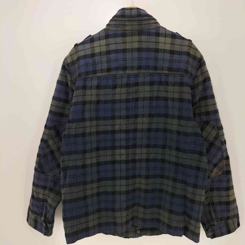 ギャップ Gap 90-2000s OLD チェック コットンウール ダブルジップブルゾン スタンドカラージャケット メンズ import:XL