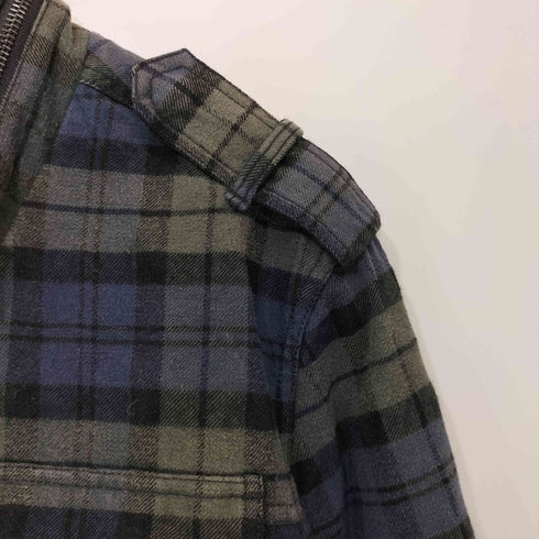ギャップ Gap 90-2000s OLD チェック コットンウール ダブルジップブルゾン スタンドカラージャケット メンズ import:XL