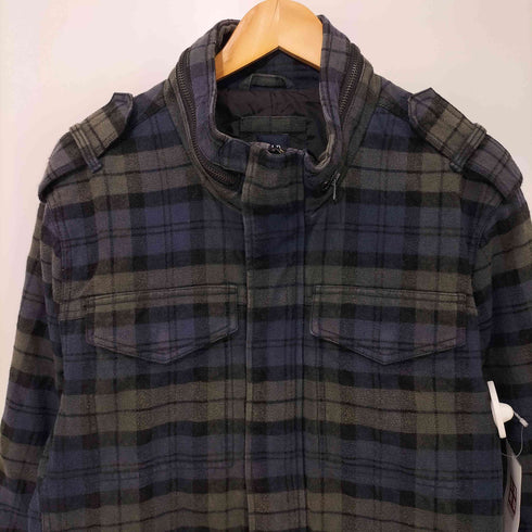 ギャップ Gap 90-2000s OLD チェック コットンウール ダブルジップブルゾン スタンドカラージャケット メンズ import:XL