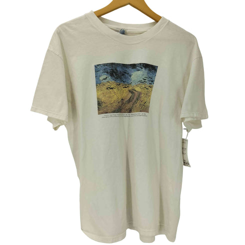 Hanes BEEFY ボディ 00S メキシコ製 画家 アート 絵画 両面 プリント S/S Tシャツ カラスのいる麦畑 メンズ import:L