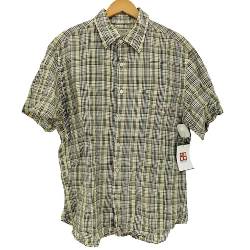 ジェイクルー J.CREW 00S リネン混 半袖チェックシャツ メンズ import:M