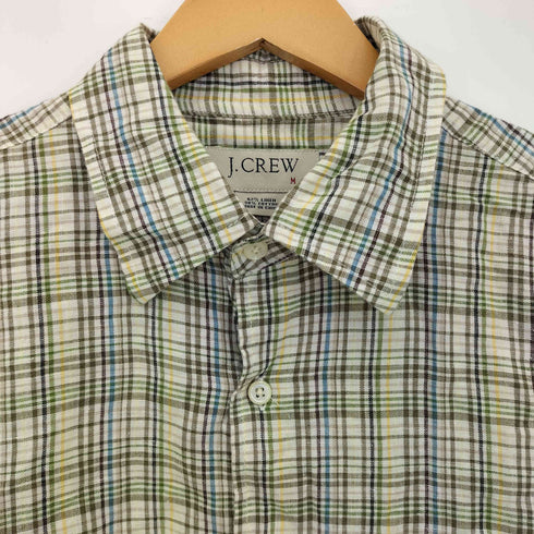 ジェイクルー J.CREW 00S リネン混 半袖チェックシャツ メンズ import:M