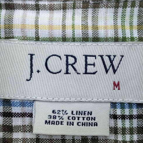ジェイクルー J.CREW 00S リネン混 半袖チェックシャツ メンズ import:M